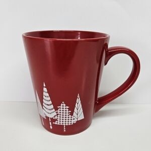 Starbucks Red & White Christmas Trees 2017 Collectible Coffee Mug 13 OZ Holiday